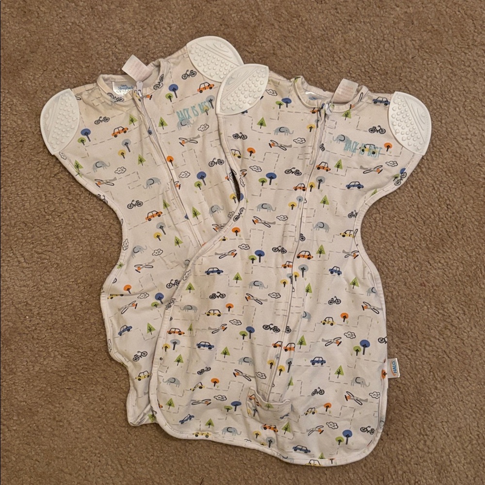 Two self soothing Baby Swaddles.